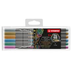 Feutre STABILO Pen 68/06 Medium Metallic étui 6 couleurs