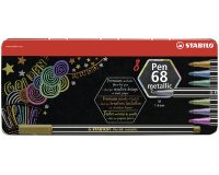 Feutre Pen 68 metallic, étui en métal de 8