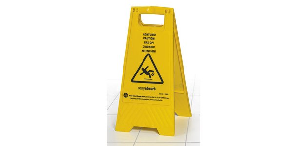 Panneau de signalisation 'Attention sol glissant'