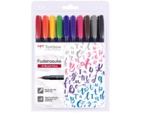 Tombow Stylo de calligraphie Fudenosuke, dureté 1, set de 10