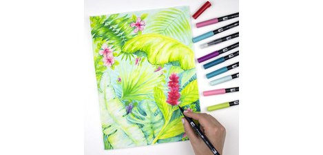 Tombow Dubbele penseelstift 'ABT DUAL BRUSH PEN', set van 6