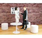 Table d'appoint easyDesk, diamètre: 600 mm, blanc