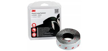 Ruban boucle et crochet SJ352B, 25 mm x 1,25 m, noir