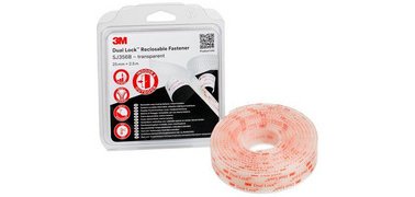 Dual Lock Fermeture à pression SJ354B, 25 mmx2,5 m, noir