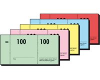 Bloc de tickets numérotés 1-100, 105 x 50 mm,