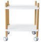 Chariot de bureau, 2 étagères, blanc / hêtre