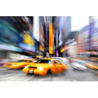 Muurposter 'Manhattan Taxi' in plexiglas