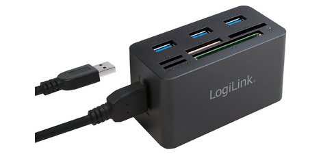 Hub USB 3.0 avec lecteur de carte All-in-One, noir