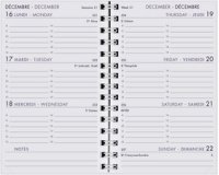 Agenda Moderne - Recharge Agenda - Spiralé avec répertoire tranche dorée - 2027 - INTAB1J - 1JOUR/PAGE / 2 semestres - Journalier - Multilingue - 12 mois de janvier à décembre - 15x21 cm