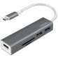 Lecteur de cartes + hub USB-C 3.0, 3 ports, gris