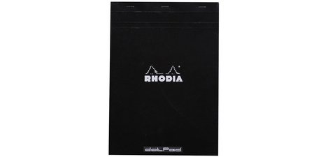 dotPad - bloc agrafé Rhodia N°19 21x31,8 cm dot 80 feuillets 80g - Noir