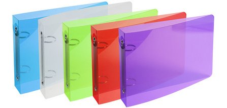 Classeur pour fiches bristol 125x200 2 anneaux 25mm polypropylène Crystal colours