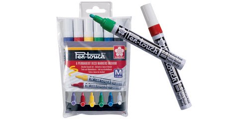 Marqueur permanent Pen-Touch Moyen, étui de 6