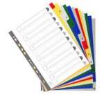 Intercalaires imprimés numériques polypropylène 12/100e - 12 positions - A4 - Assorties vives