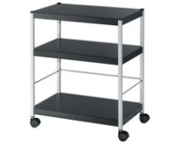 Chariot multifonction M, 3 étagères, noir / argent
