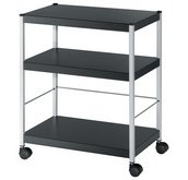 Chariot multifonction M, 3 étagères, noir / argent