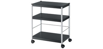 Chariot multifonction M, 3 étagères, noir / argent