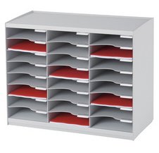 Trieur monobloc, 24 compartiments, gris