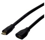 Câble de rallonge micro USB 2.0, 0,5 m, noir
