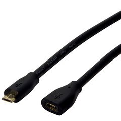Câble de rallonge micro USB 2.0, 0,5 m, noir