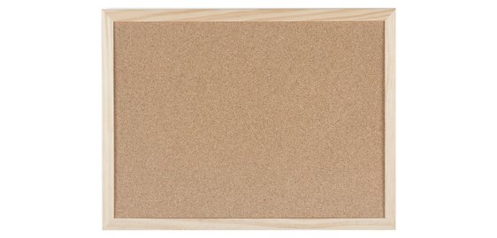 Tableau d'affichage en liège Basic de Bi-Office, surface en liège, cadre en bois naturel, 40 x 30 cm