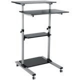 Poste de travail PC assis/debout à roulettes L 70.5 x P 70 cm hauteur réglable