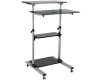 Workstation PC sitting/standing on wheels W 70.5 x D 70 cm adjustable height