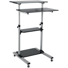 Poste de travail PC assis/debout à roulettes L 70.5 x P 70 cm hauteur réglable