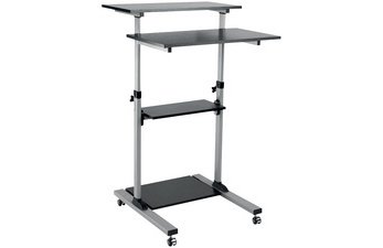 Workstation PC sitting/standing on wheels W 70.5 x D 70 cm adjustable height