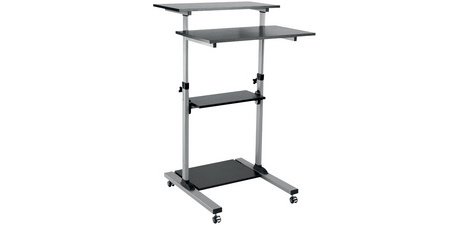 Poste de travail PC assis/debout à roulettes L 70.5 x P 70 cm hauteur réglable