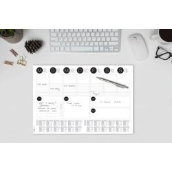 Sous-main bloc papier, A3, noir/blanc