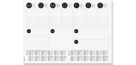 Sous-main bloc papier, A3, noir/blanc