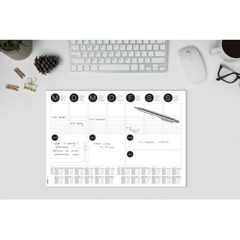 Sous-main bloc papier, A3, noir/blanc