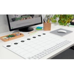 Sous-main bloc papier / Calendrier mural, noir-blanc