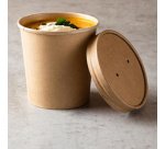 Couvercle pour gobelet à soupe 'pure', rond, brun
