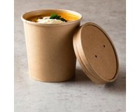 Couvercle pour gobelet à soupe 'pure', rond, brun