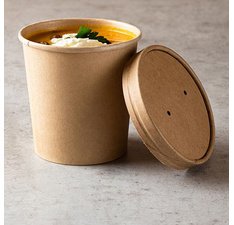 Couvercle pour gobelet à soupe 'pure', rond, brun
