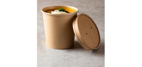 Couvercle pour gobelet à soupe 'pure', rond, brun