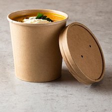 Couvercle pour gobelet à soupe 'pure', rond, brun