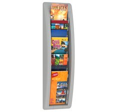 Porte-brochures mural Quick fit, 1/3 A4, gris