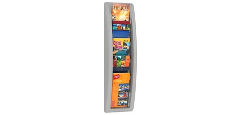Porte-brochures mural Quick fit, 1/3 A4, gris