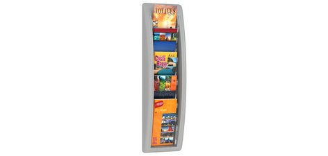 Porte-brochures mural Quick fit, 1/3 A4, gris