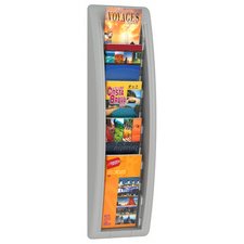 Porte-brochures mural Quick fit, 1/3 A4, gris