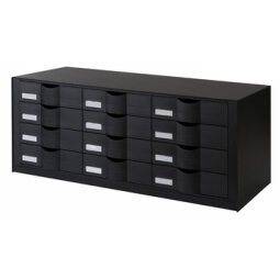 Bloc à tiroirs, 12 tiroirs, couleur: noir