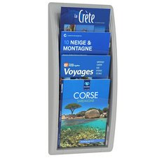 Porte-brochures mural Quick fit, A4, gris