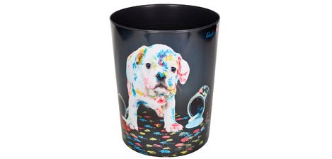 Corbeille à papier 'chien multicoloré'