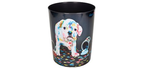Corbeille à papier 'chien multicoloré'