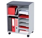 Desserte, 9 compartiments, gris / hêtre