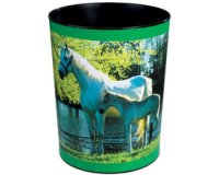 Corbeille à papier 'cheval et poulain au lac'