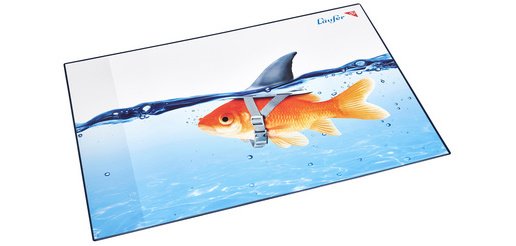 Sous-main 'requin doré', 40 x 53 cm